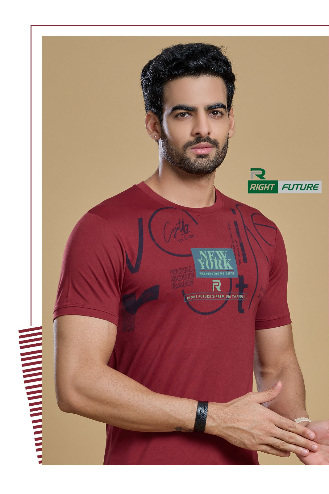 Style No 658 Right Future Tencil Lycra Mens Tshirts Supplier Gujarat