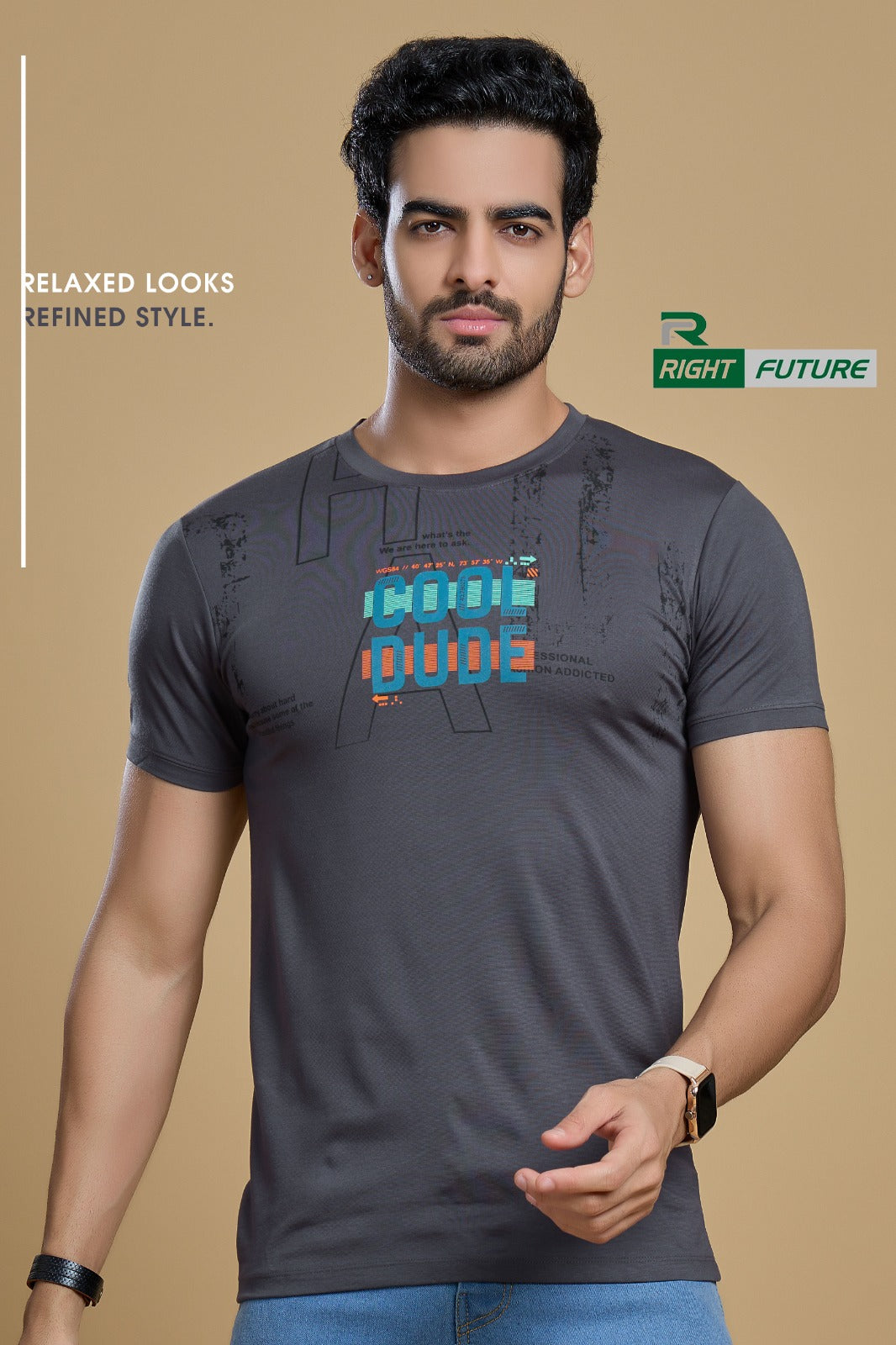 Style No 658 Right Future Tencil Lycra Mens Tshirts Supplier Gujarat