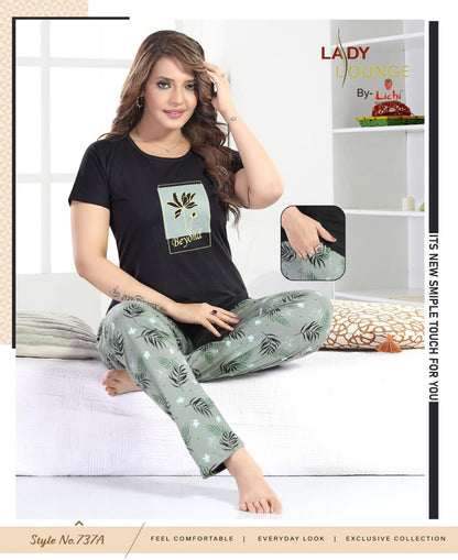 Style No 737 Lichi Hosiery Pyjama Night Suits Wholesaler India