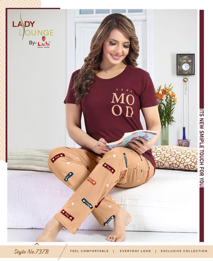 Style No 737 Lichi Hosiery Pyjama Night Suits Wholesaler India
