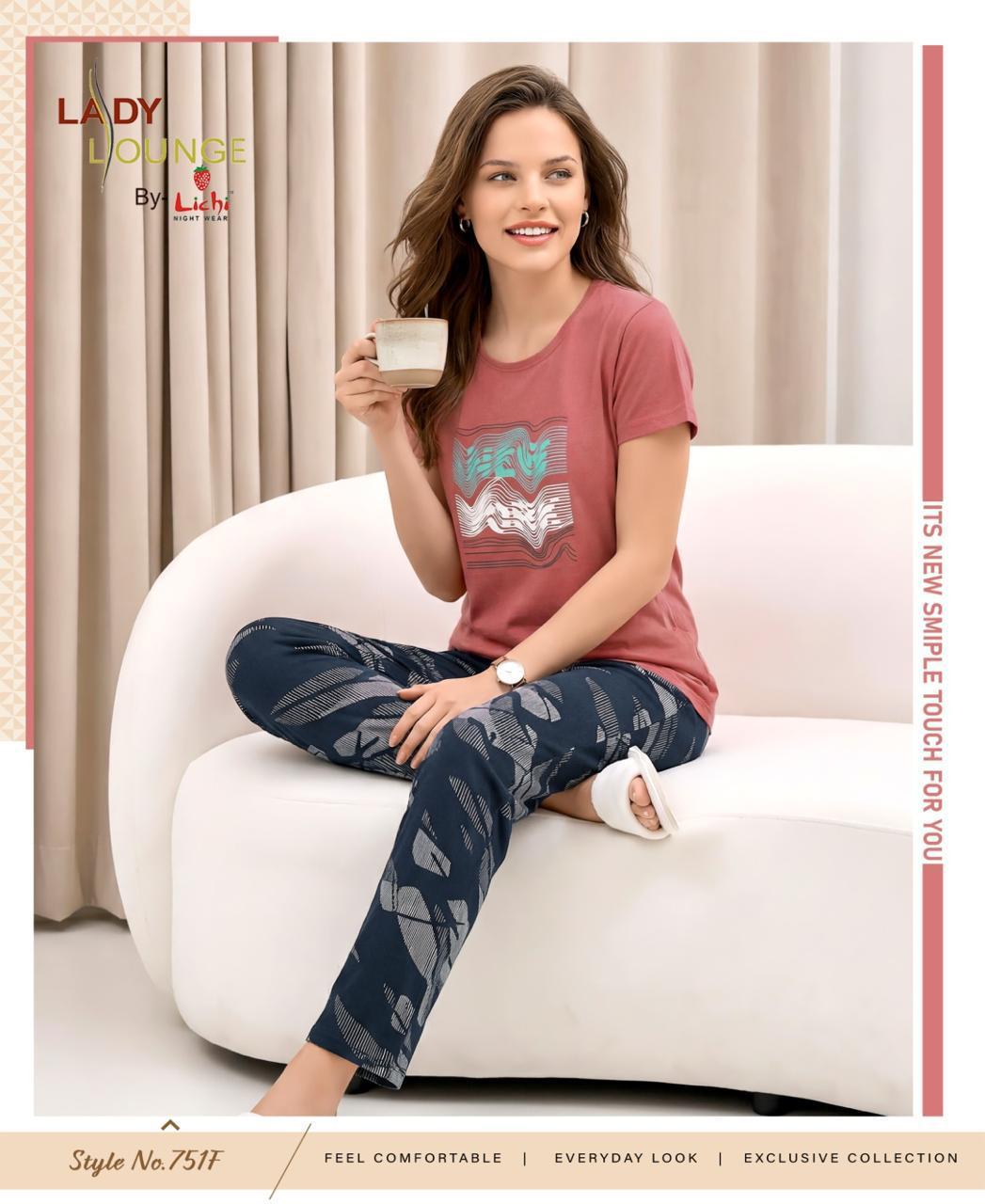 Style No 751 Lichi Cotton Pyjama Night Suits Manufacturer Gujarat