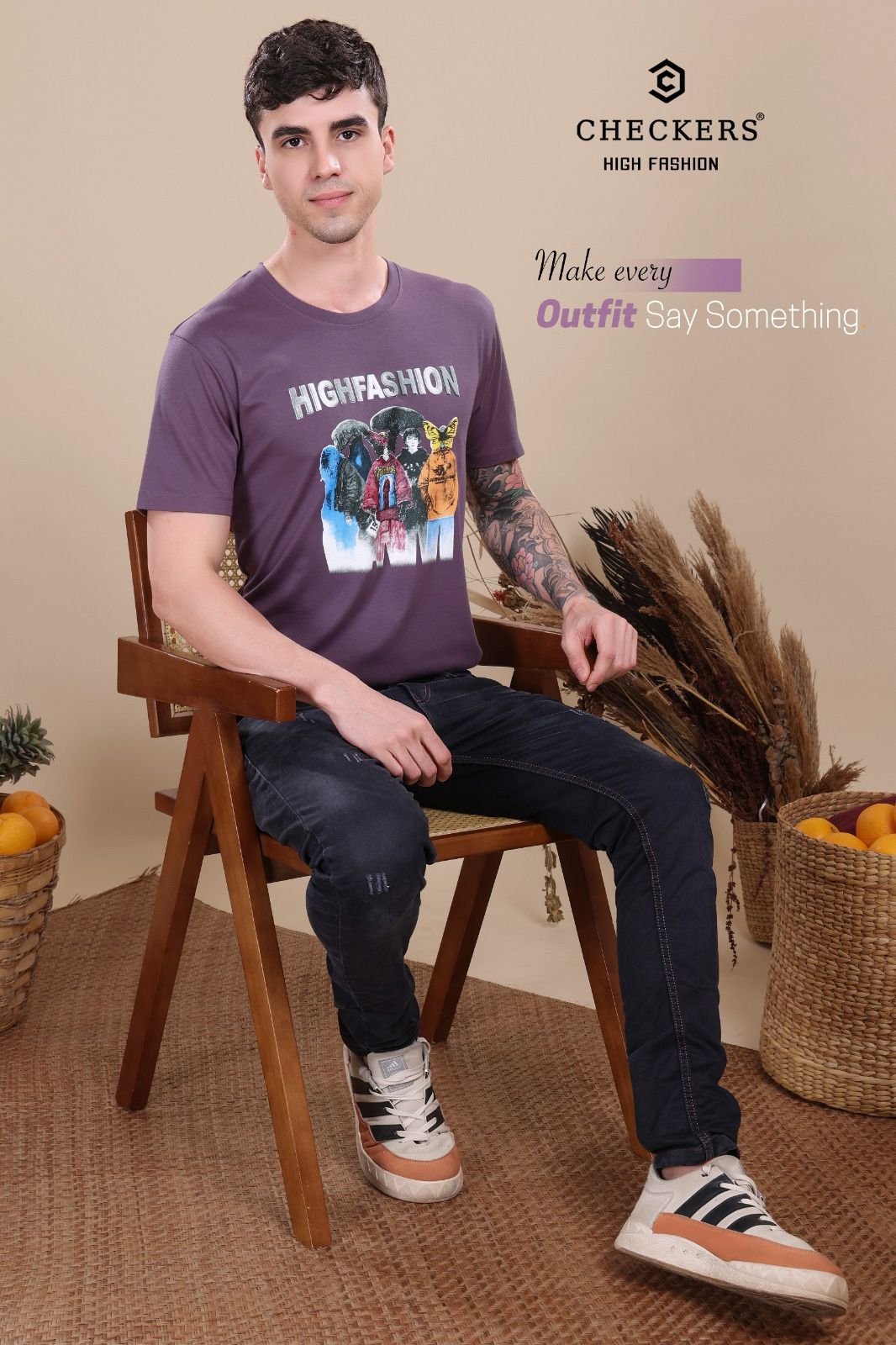 Style No 809 816 Checkers Tencil Lycra Mens Tshirts Supplier