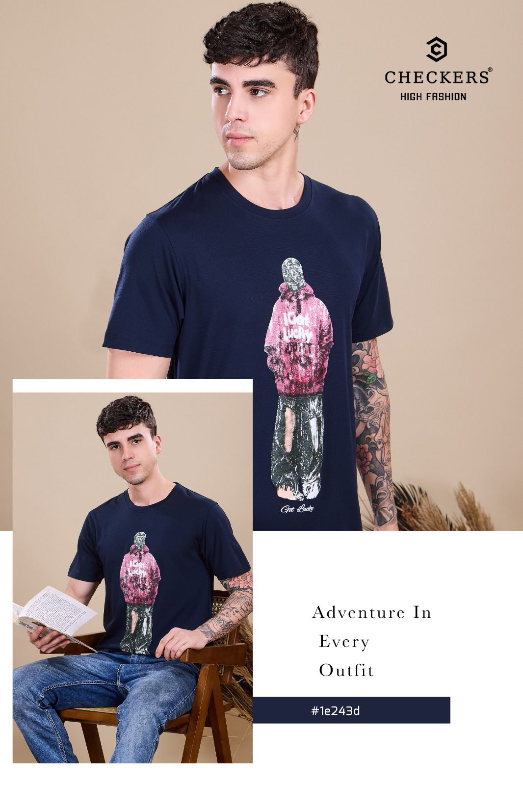 Style No 809 816 Checkers Tencil Lycra Mens Tshirts Supplier