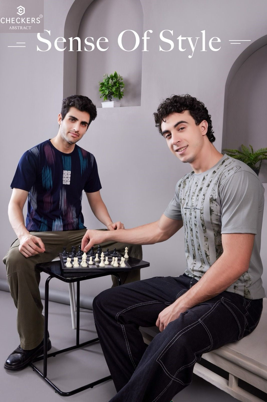 Style No 817-824 Checkers Tencil Lycra Mens Tshirts Supplier Ahmedabad