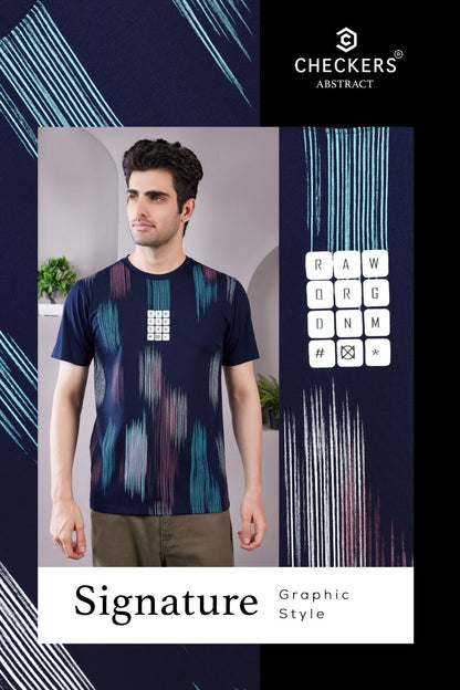 Style No 817-824 Checkers Tencil Lycra Mens Tshirts Supplier Ahmedabad