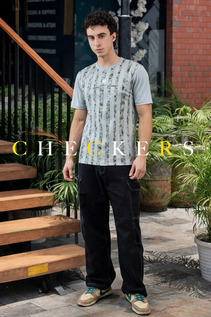 Style No 817-824 Checkers Tencil Lycra Mens Tshirts Supplier Ahmedabad