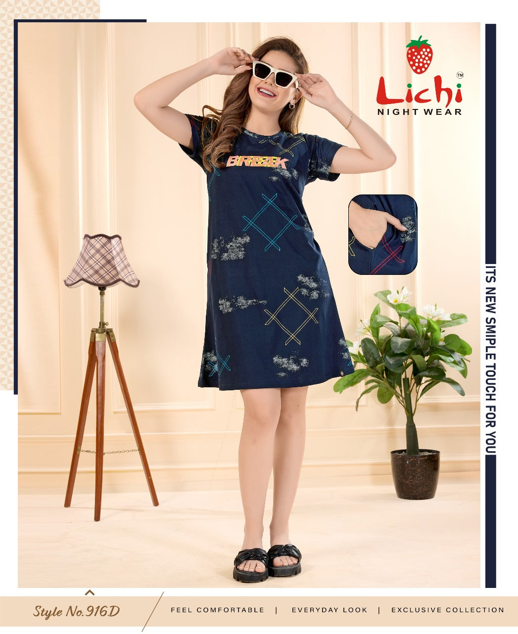 Style No 916 Lichi Cotton Designer Long Top Wholesale