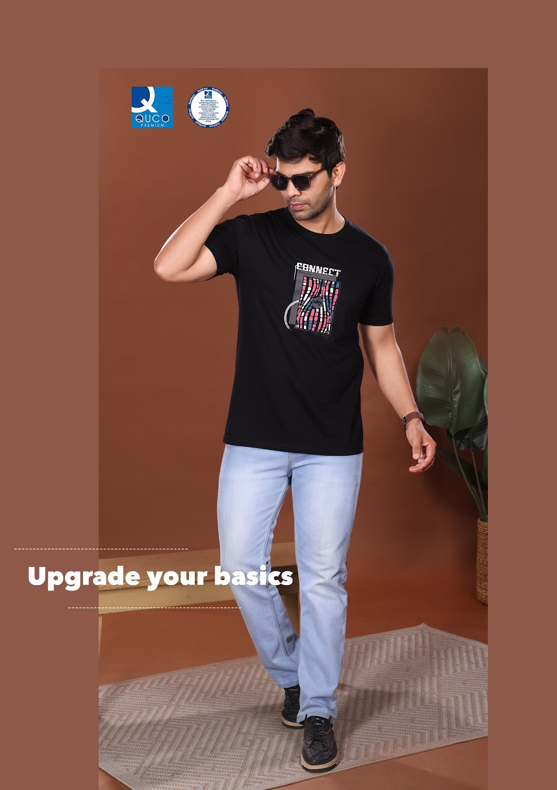 Style No 988 Quco Premium Cotton Biowashed Mens Tshirts Manufacturer Gujarat