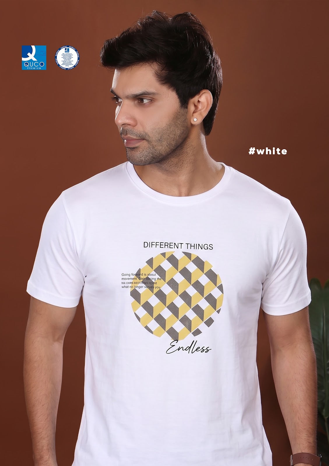 Style No 988 Quco Premium Cotton Biowashed Mens Tshirts Manufacturer Gujarat