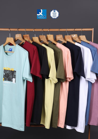Style No 988 Quco Premium Cotton Biowashed Mens Tshirts Manufacturer Gujarat