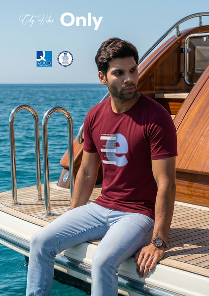 Style No 988 Quco Premium Cotton Biowashed Mens Tshirts Manufacturer Gujarat
