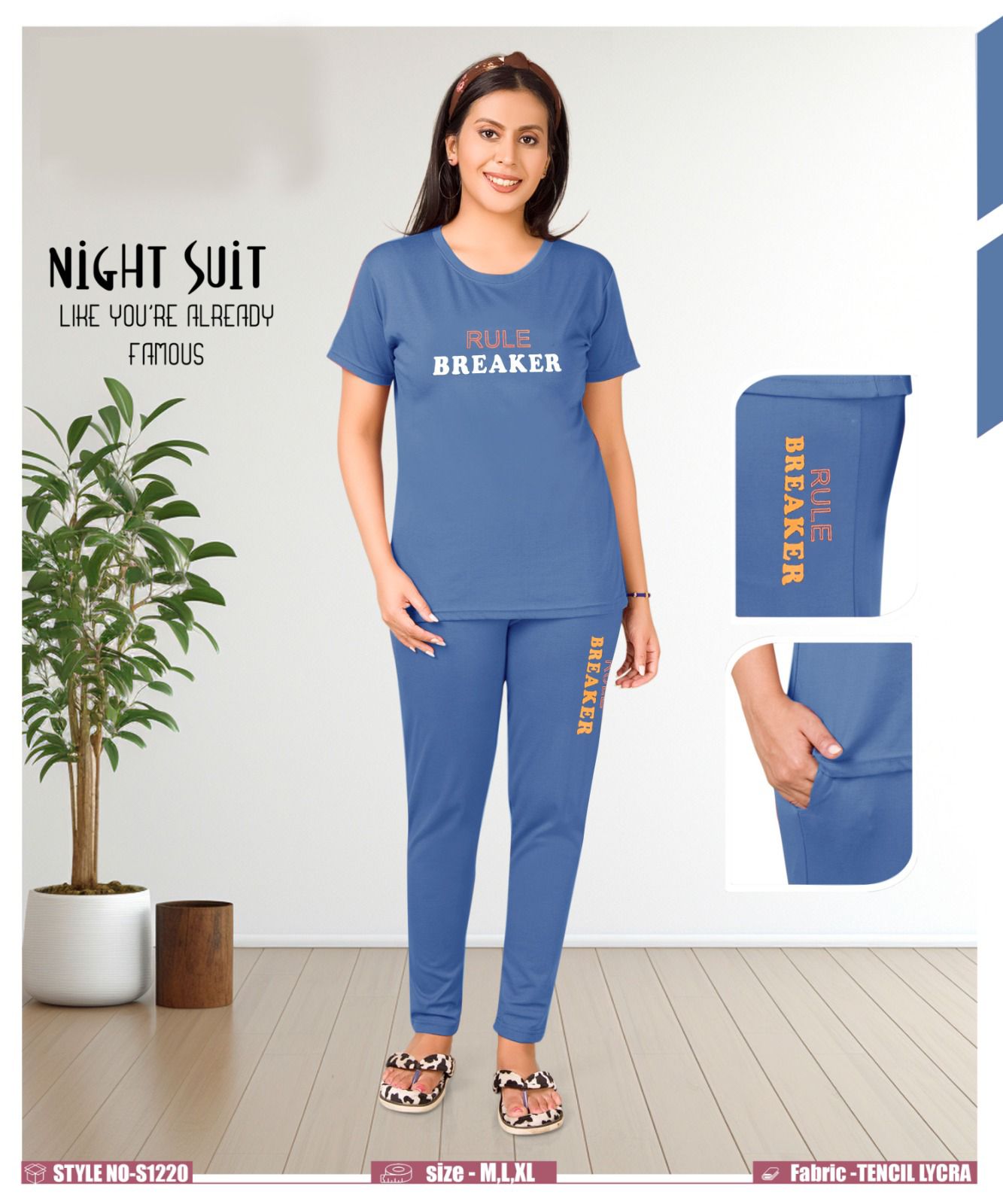 Style No A4 Mitri Imported Pyjama Night Suits Wholesale