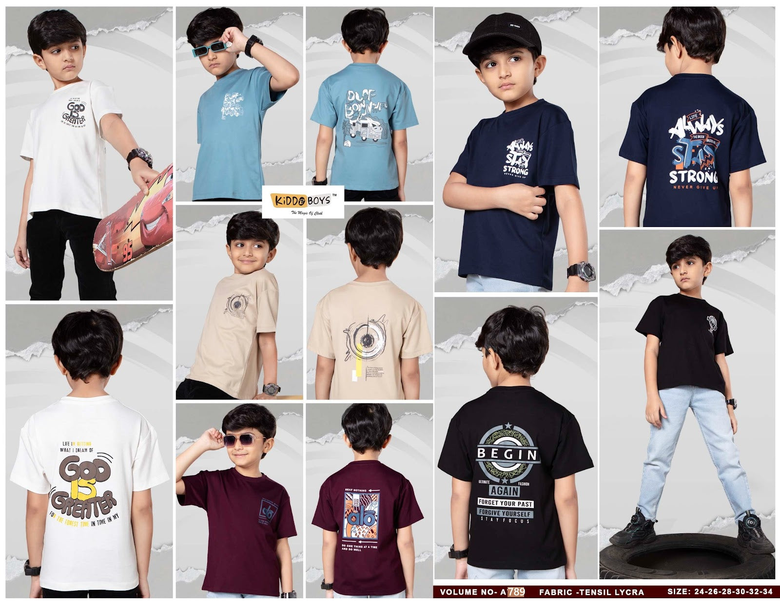 Style No A789 Kiddo Tencil Boys Tshirt Exporter Ahmedabad