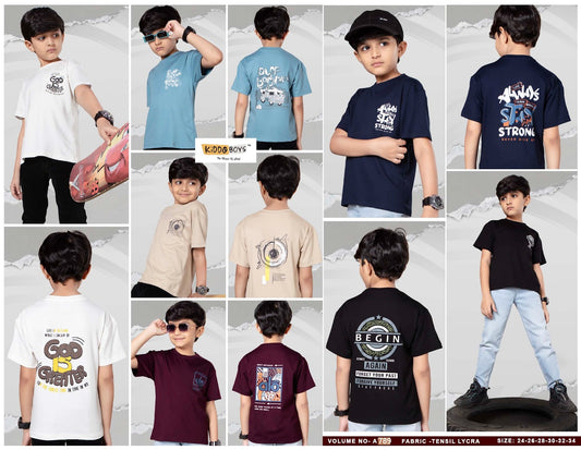 Style No A789 Kiddo Tencil Boys Tshirt Exporter Ahmedabad