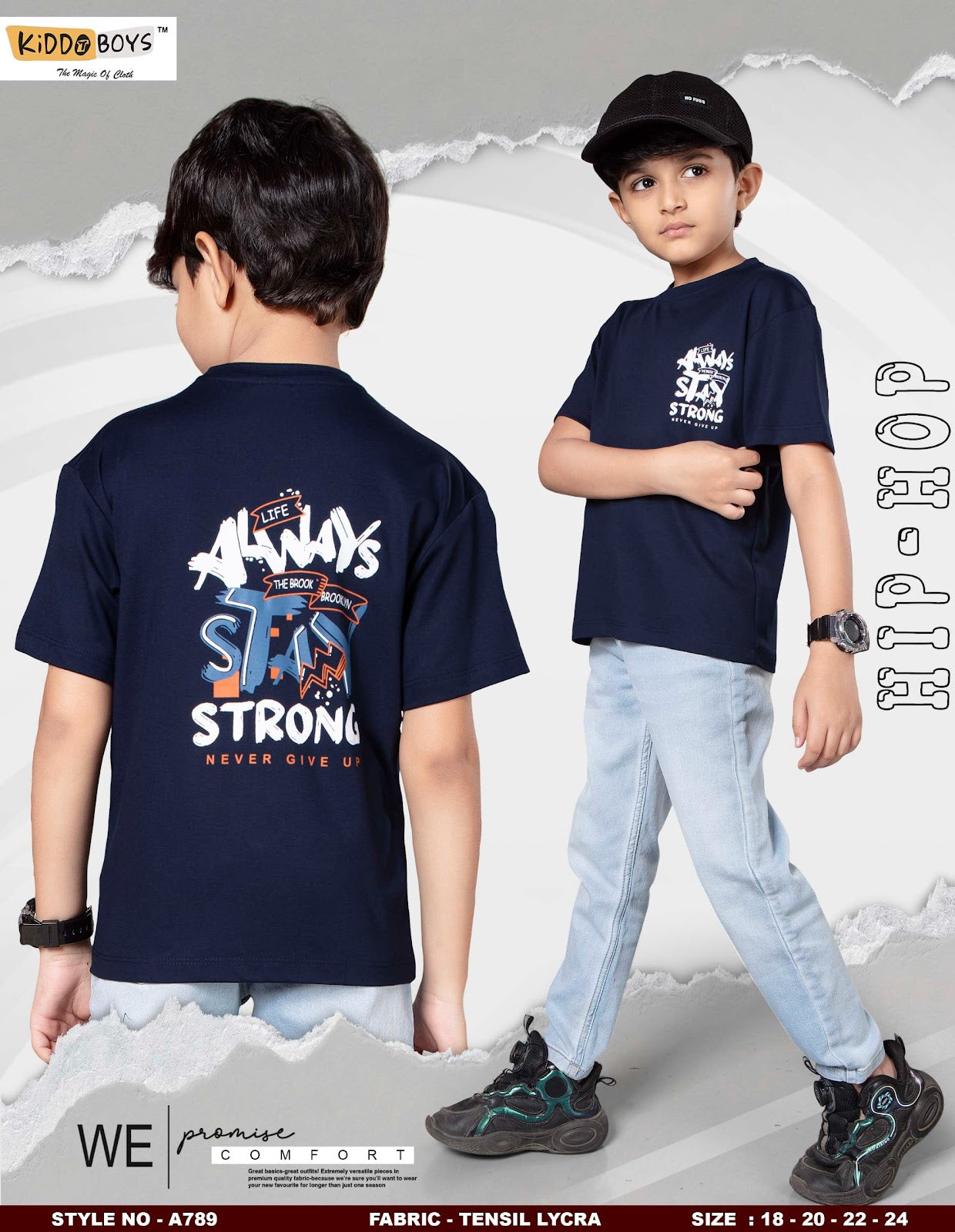 Style No A789 Kiddo Tencil Boys Tshirt Exporter Ahmedabad