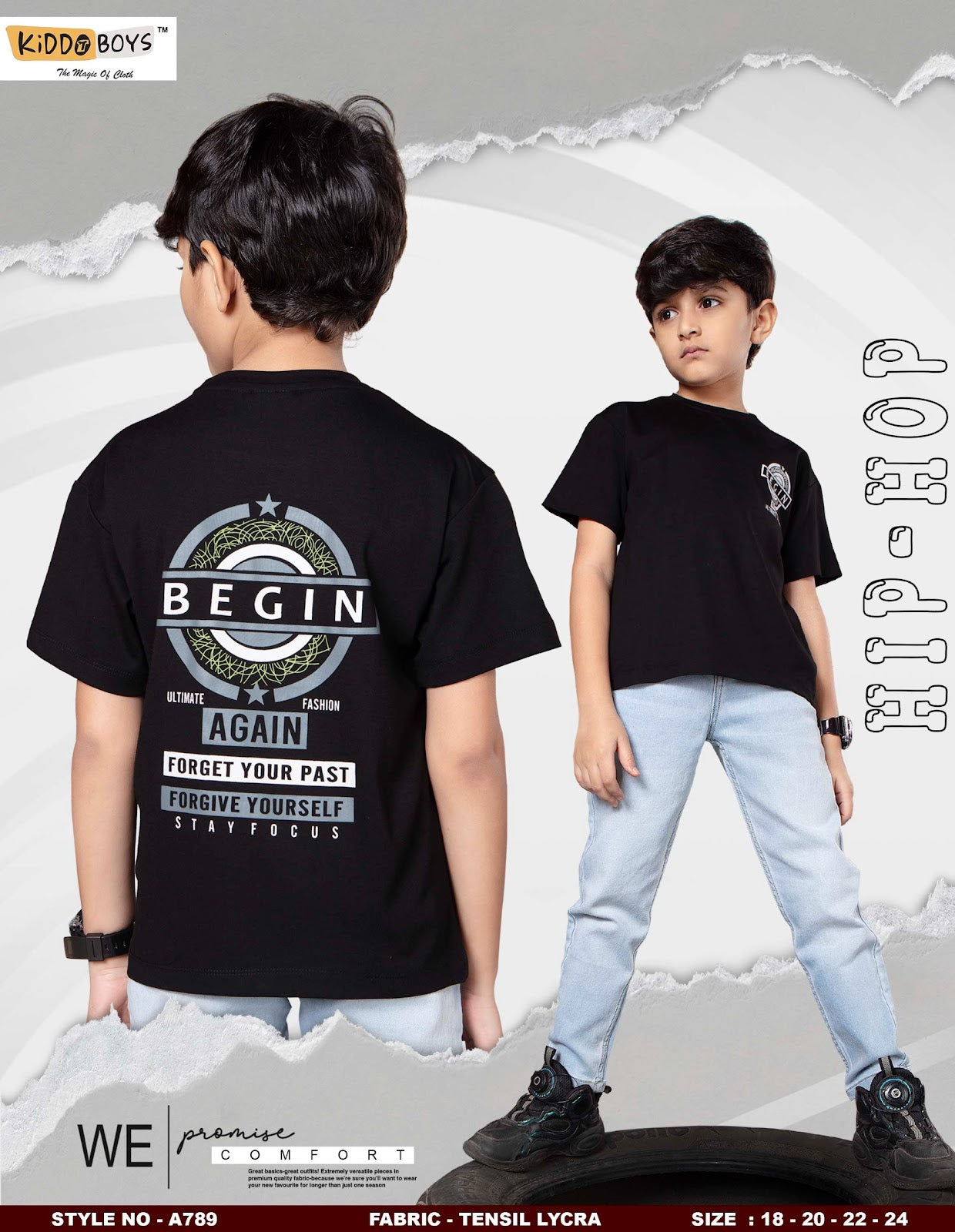 Style No A789 Kiddo Tencil Boys Tshirt Exporter Ahmedabad