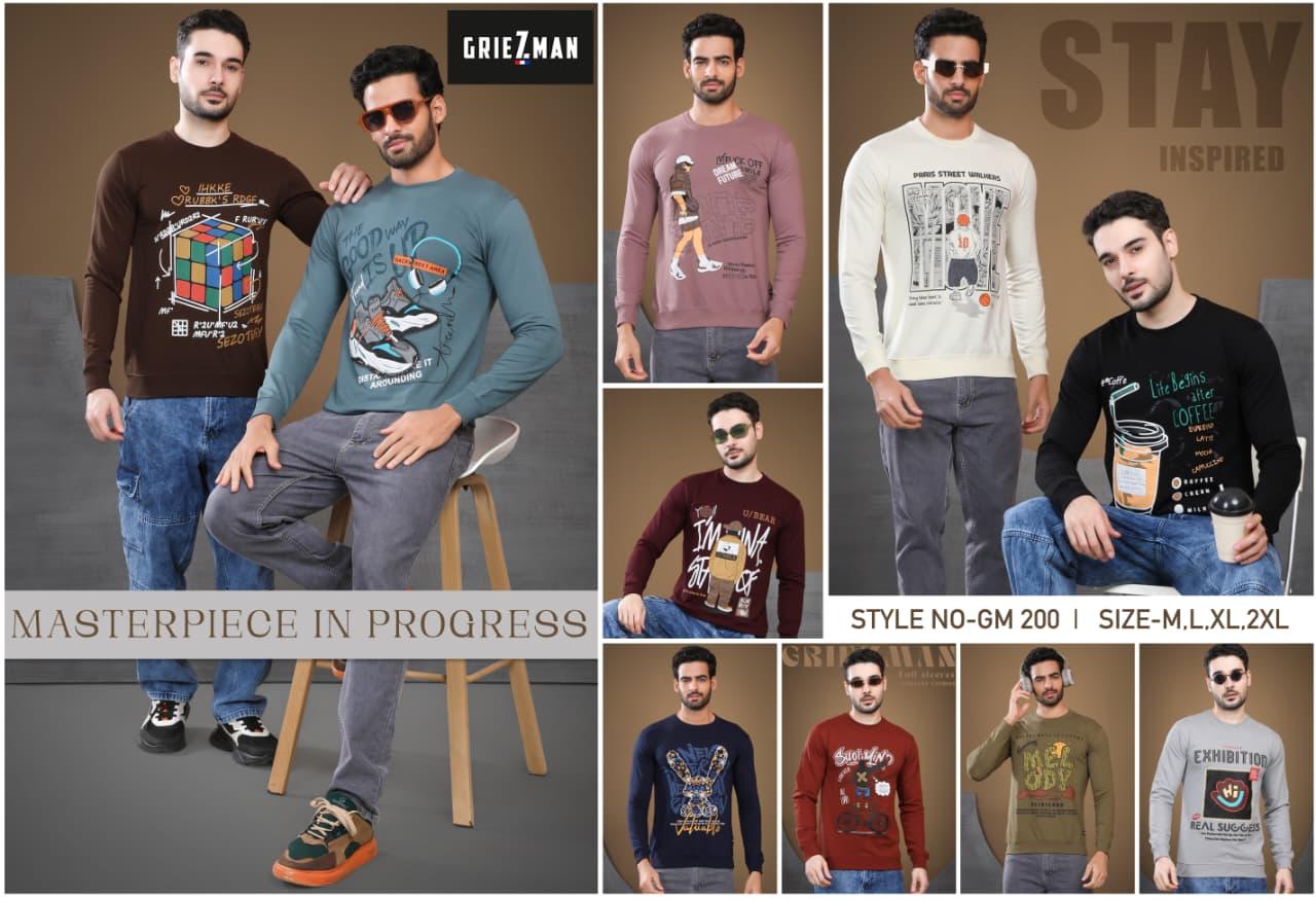 Style No Gm 200 Griezman Cotton Looper Mens Tshirts Manufacturer