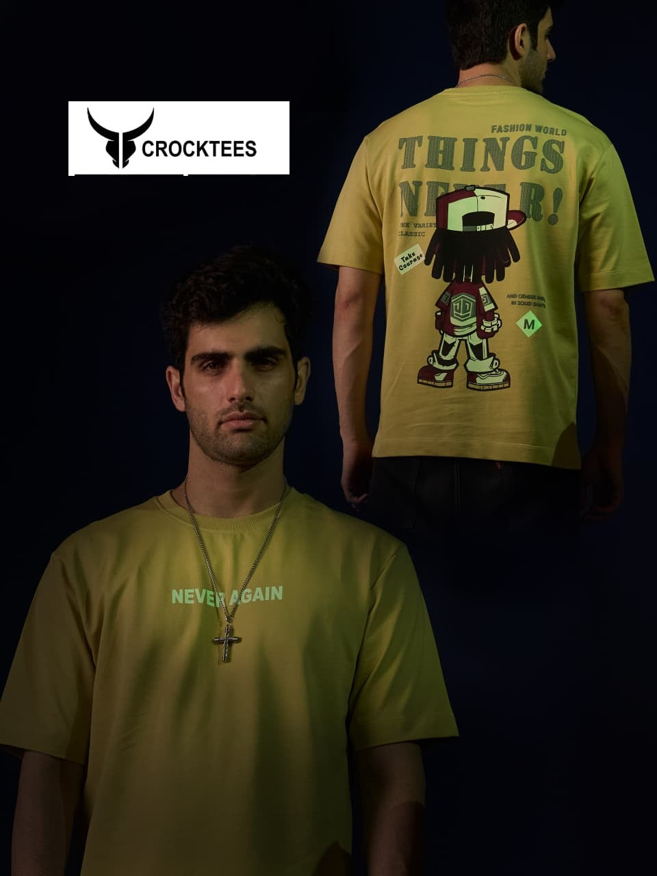 Style No Jh 195 Crocktees Cotton Looper Mens Tshirts Supplier