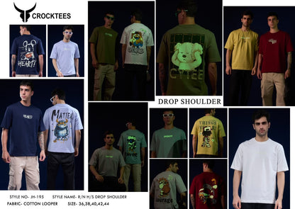 Style No Jh 195 Crocktees Cotton Looper Mens Tshirts Supplier