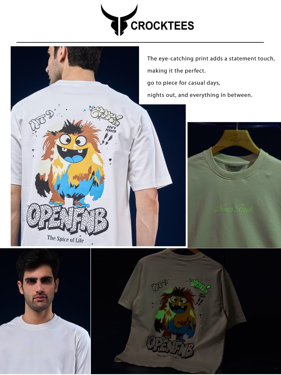 Style No Jh 195 Crocktees Cotton Looper Mens Tshirts Supplier