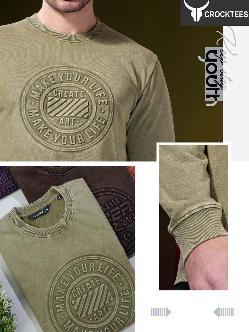 Style No Jh 700 Crocktees Cotton Looper Mens Tshirts Wholesale