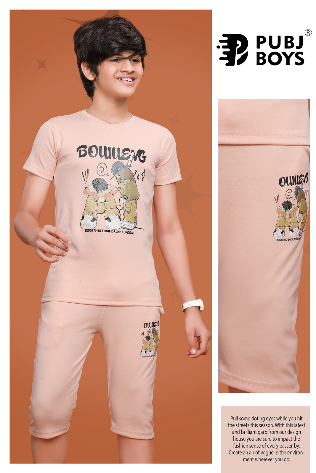 Style No P2-06 Pubj Imported Boys Capri Night Suit Supplier Ahmedabad