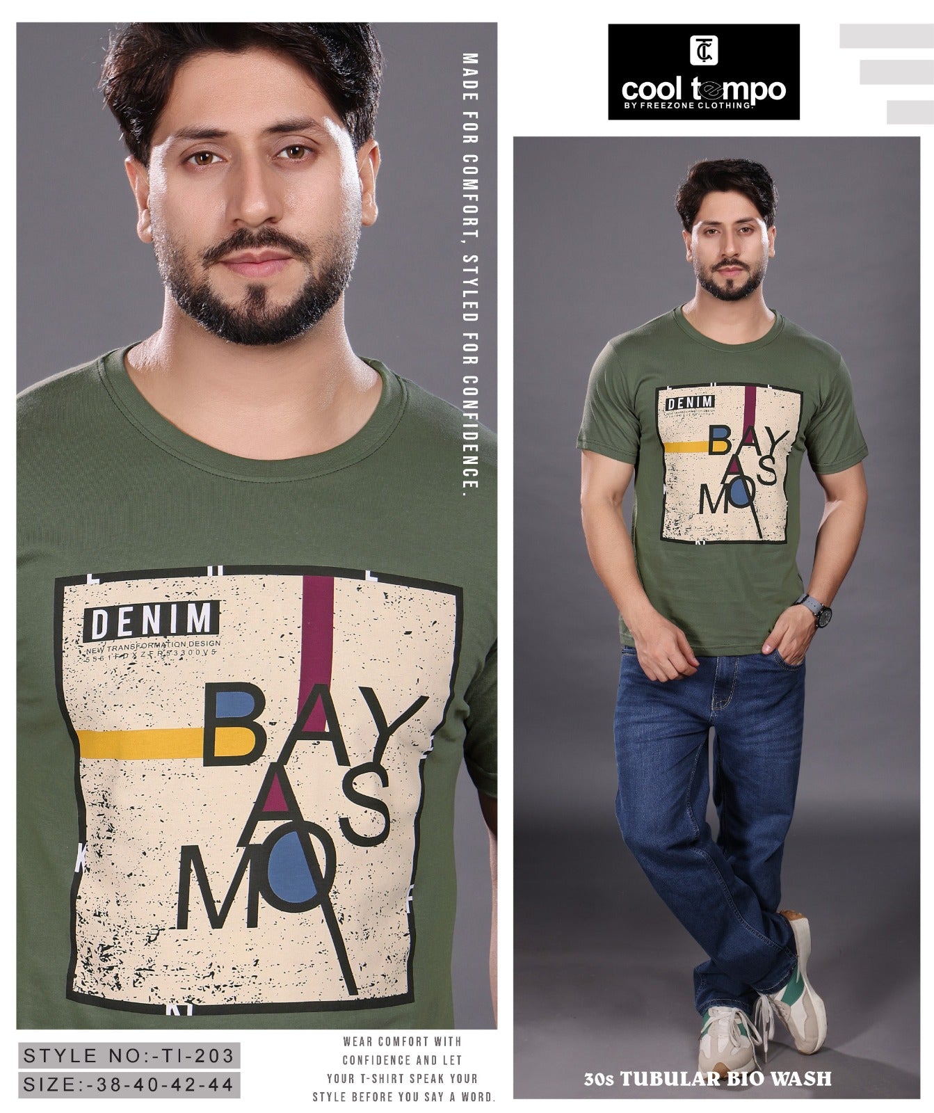 Style No Tl 203 Cool Tempo Cotton Biowashed Mens Tshirts Wholesale Price