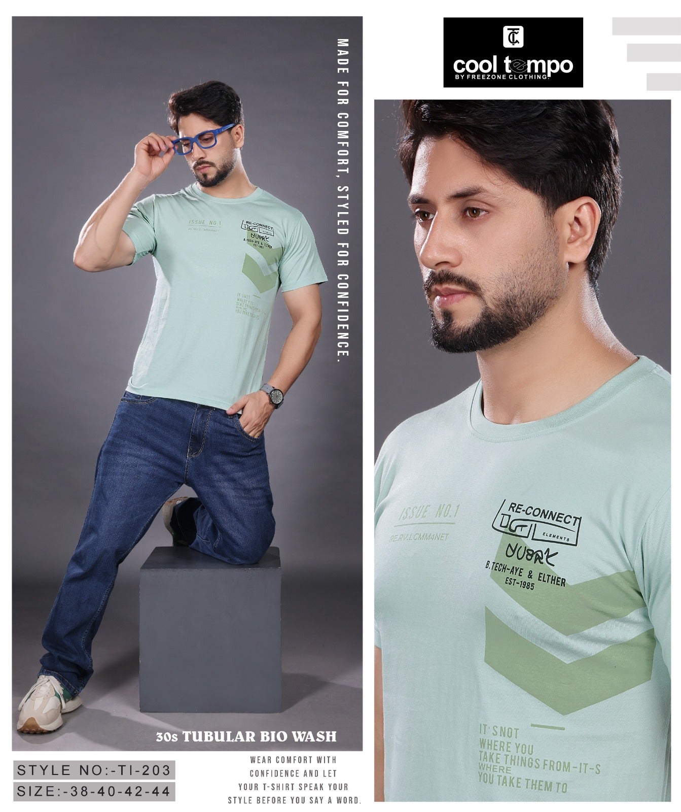 Style No Tl 203 Cool Tempo Cotton Biowashed Mens Tshirts Wholesale Price
