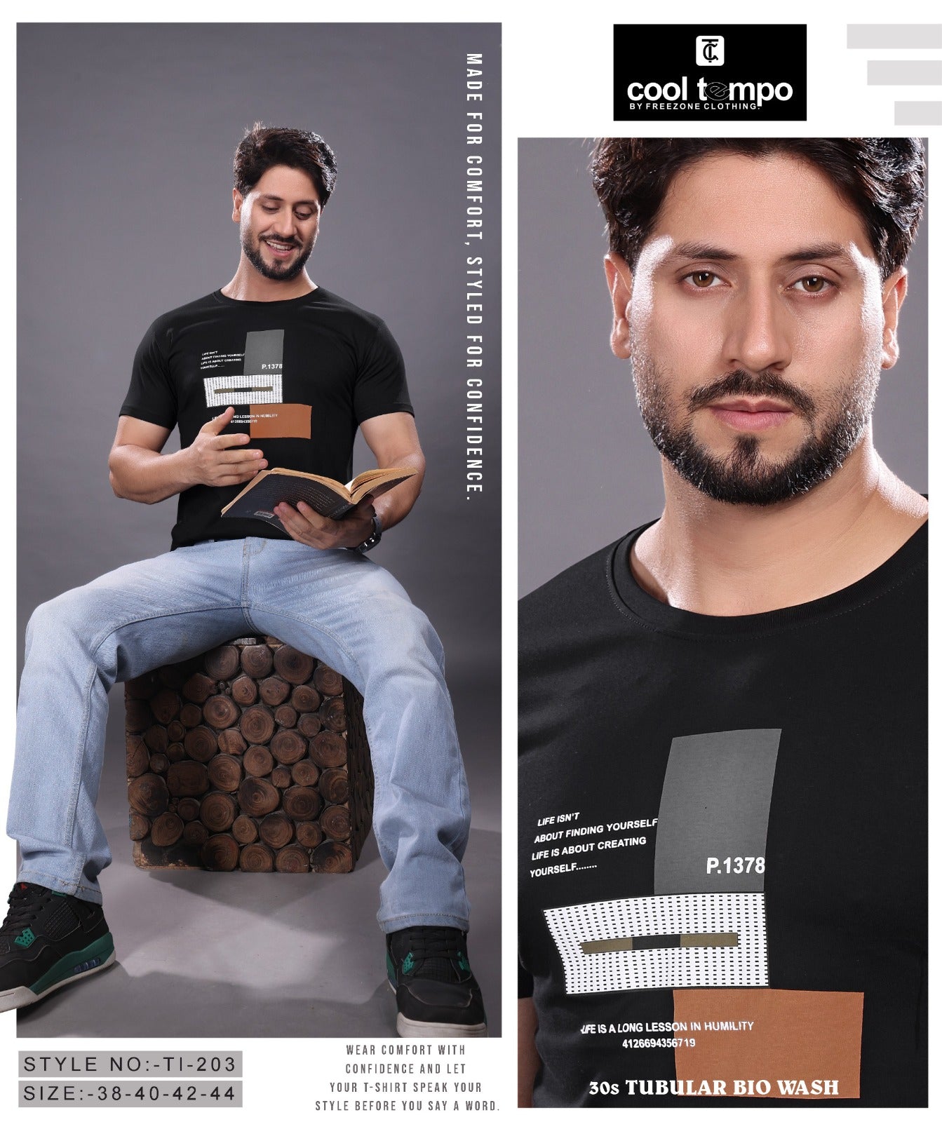 Style No Tl 203 Cool Tempo Cotton Biowashed Mens Tshirts Wholesale Price