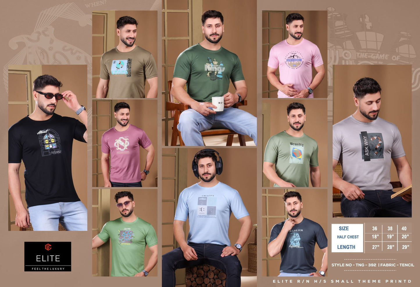 Style No Tng 392 Elite Imported Mens Tshirts Wholesaler India