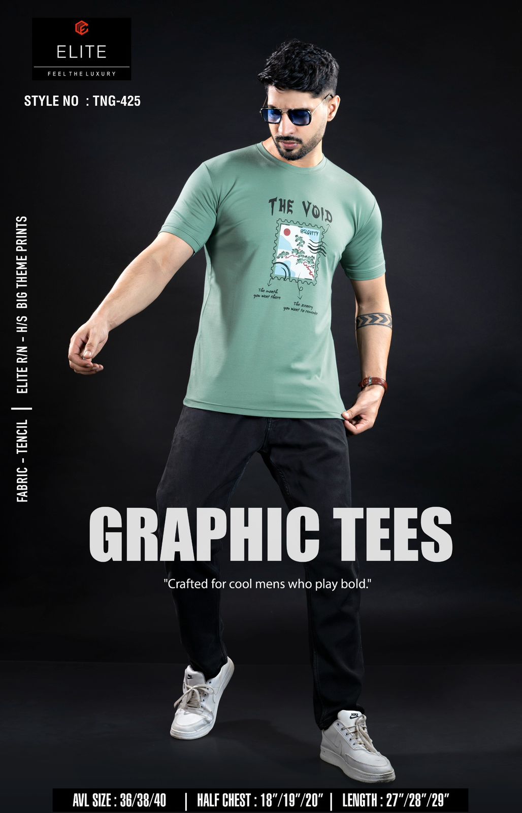 Style No Tng 425 Elite Tencil Lycra Mens Tshirts Exporter Gujarat