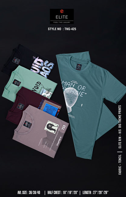 Style No Tng 425 Elite Tencil Lycra Mens Tshirts Exporter Gujarat