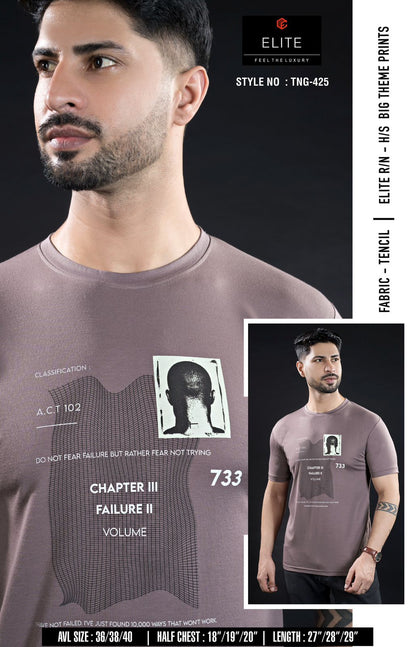 Style No Tng 425 Elite Tencil Lycra Mens Tshirts Exporter Gujarat