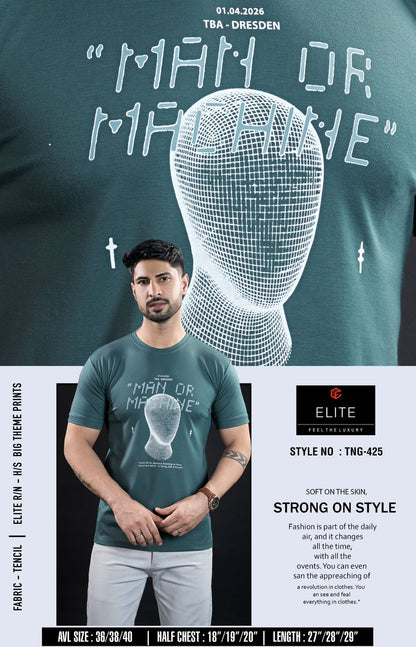 Style No Tng 425 Elite Tencil Lycra Mens Tshirts Exporter Gujarat