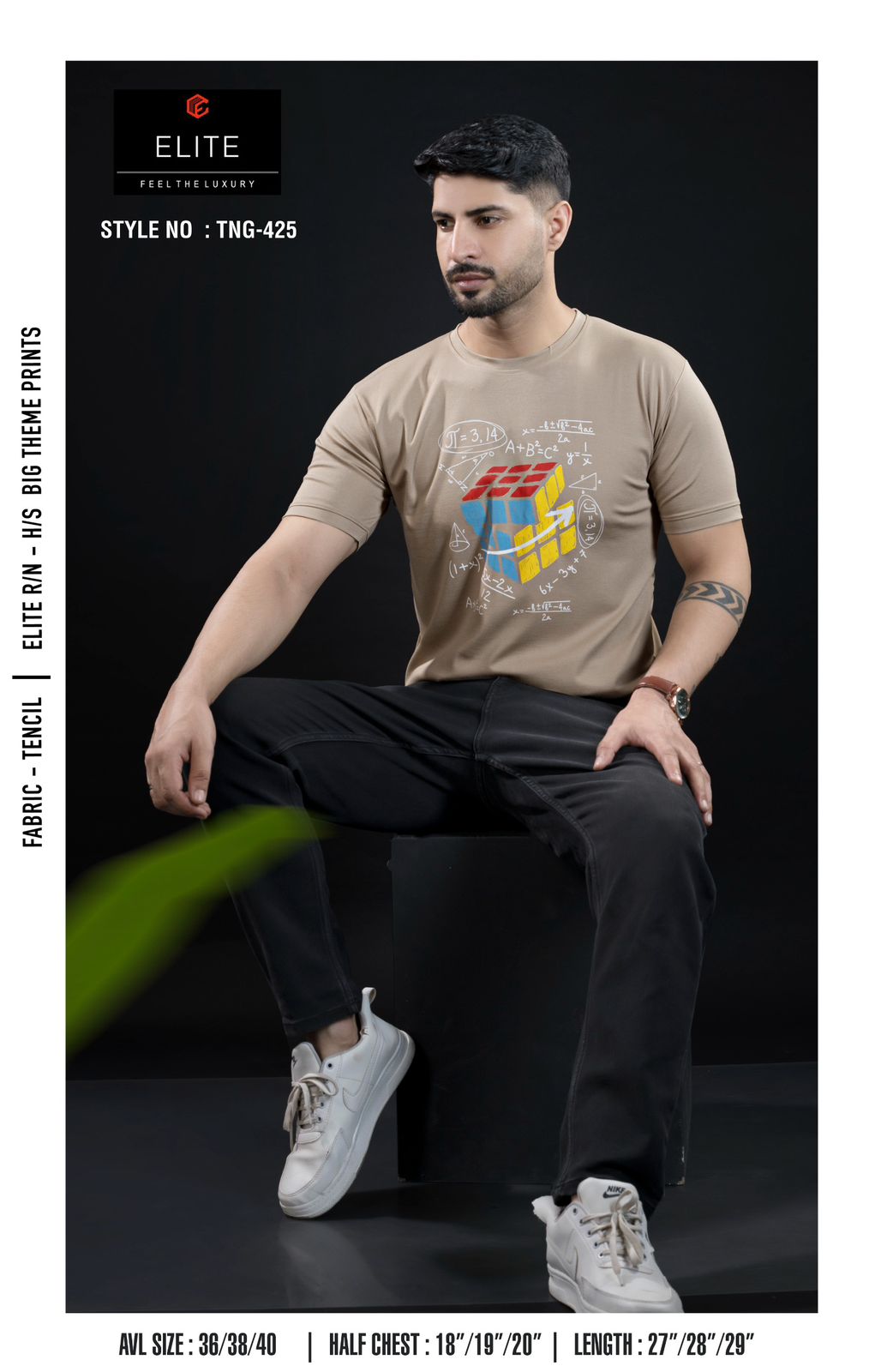 Style No Tng 425 Elite Tencil Lycra Mens Tshirts Exporter Gujarat