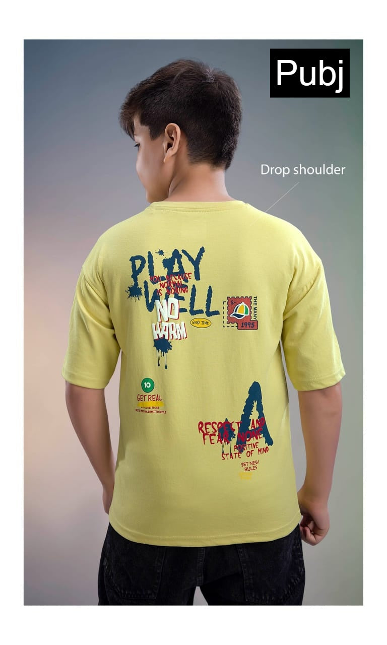 Style Pk 04 Down Shoulder Pubj Scuba Boys Tshirt Supplier India