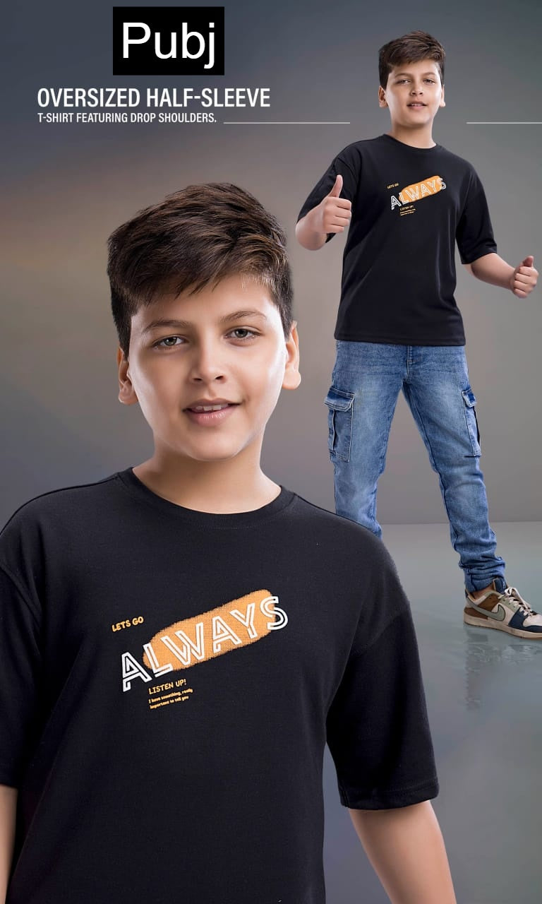 Style Pk 04 Down Shoulder Pubj Scuba Boys Tshirt Supplier India