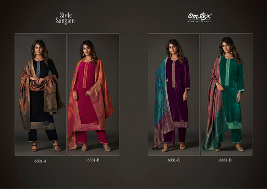 Style Sangam 6331 Omtex Soft Velvet Suits Manufacturer Ahmedabad