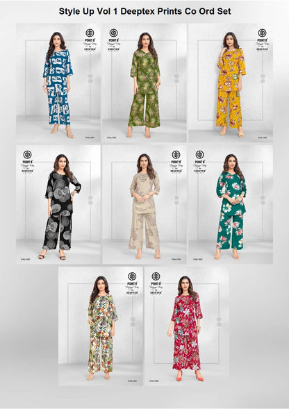 Style Up Vol 1 Deeptex Prints Rayon Co Ord Set Wholesaler