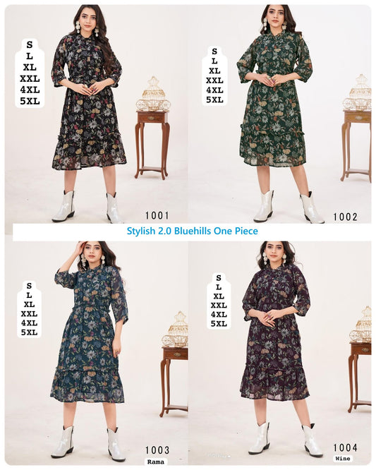 Stylish 2.0 Bluehills Georgette One Piece Wholesaler Gujarat