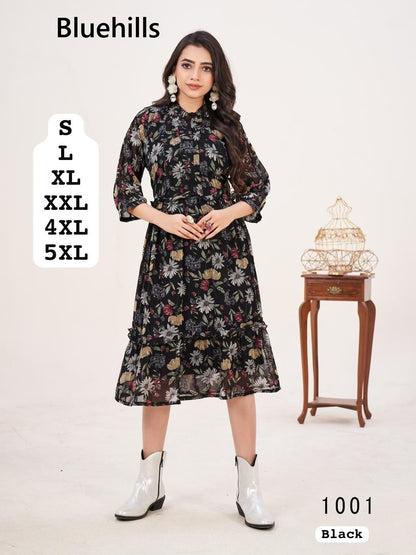 Stylish 2.0 Bluehills Georgette One Piece Wholesaler Gujarat