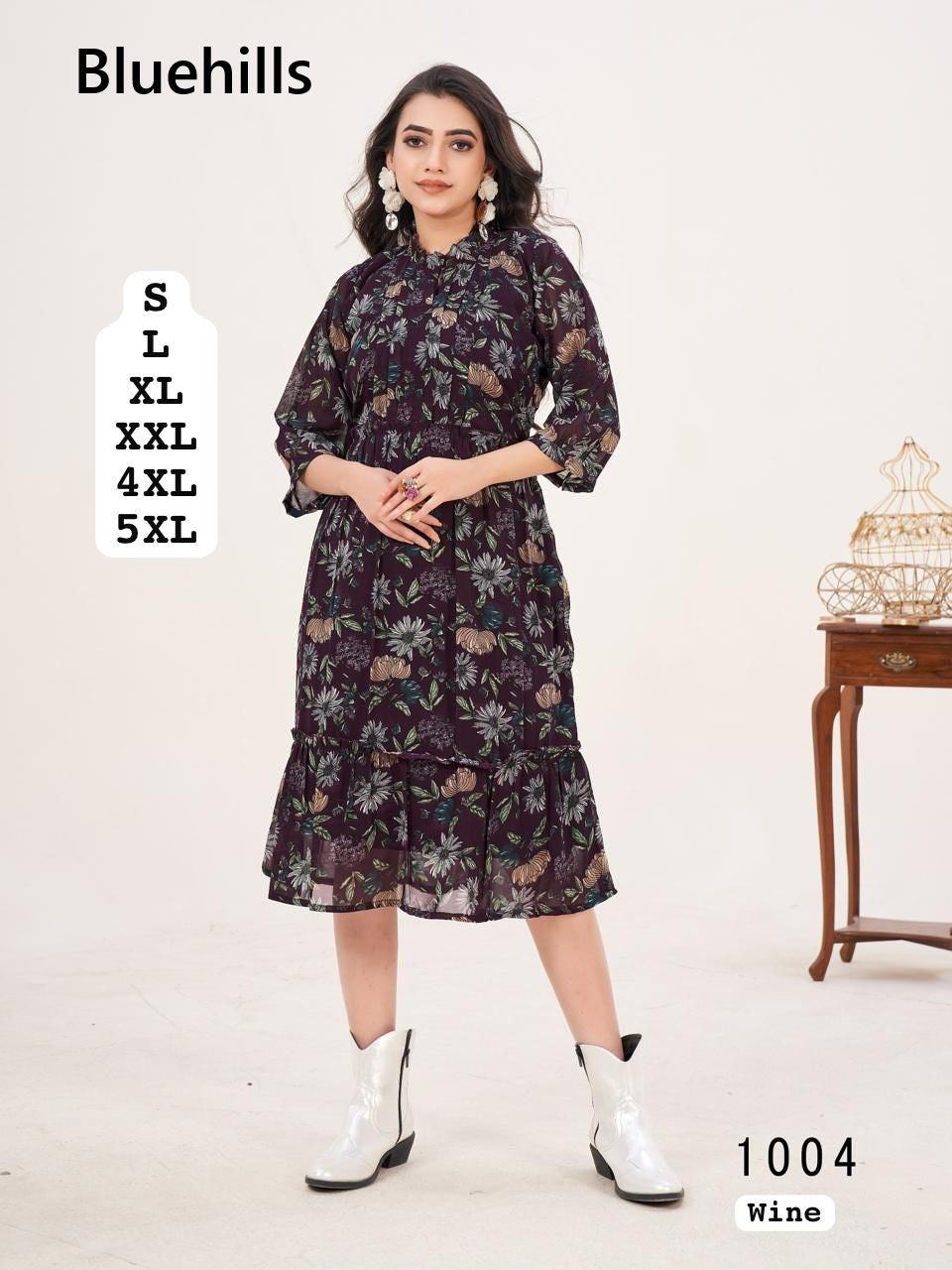 Stylish 2.0 Bluehills Georgette One Piece Wholesaler Gujarat