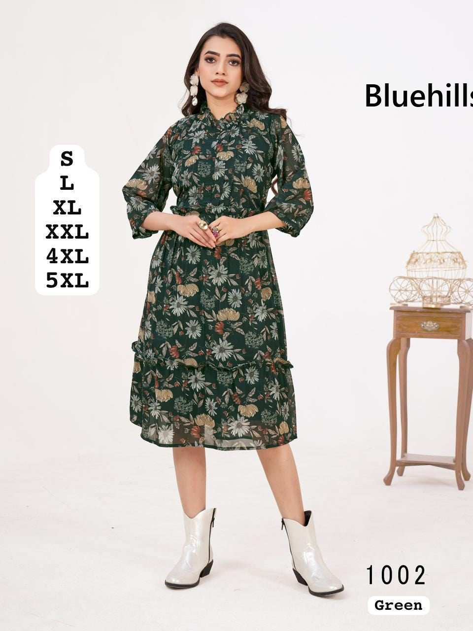 Stylish 2.0 Bluehills Georgette One Piece Wholesaler Gujarat