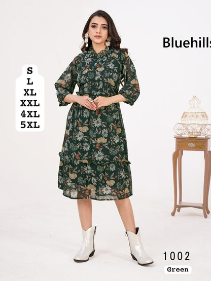 Stylish 2.0 Bluehills Georgette One Piece Wholesaler Gujarat