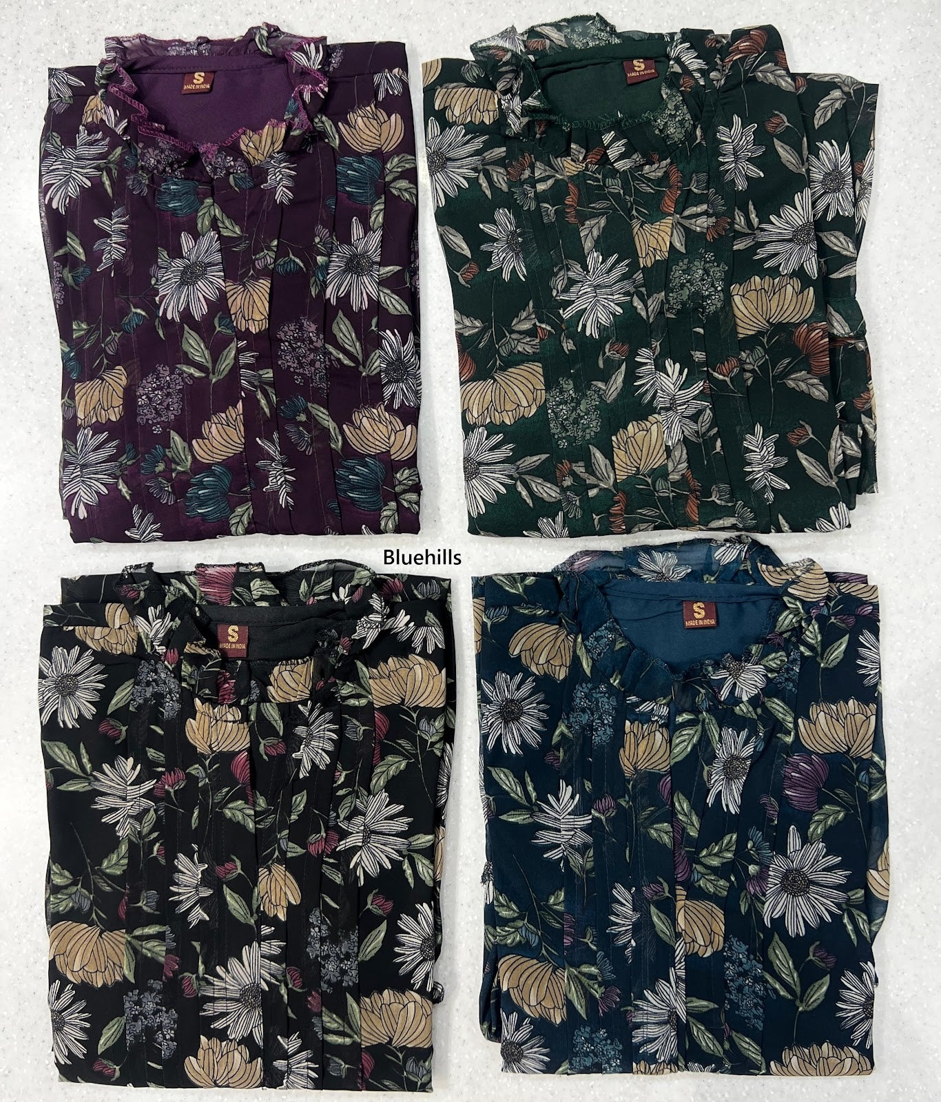 Stylish 2.0 Bluehills Georgette One Piece Wholesaler Gujarat
