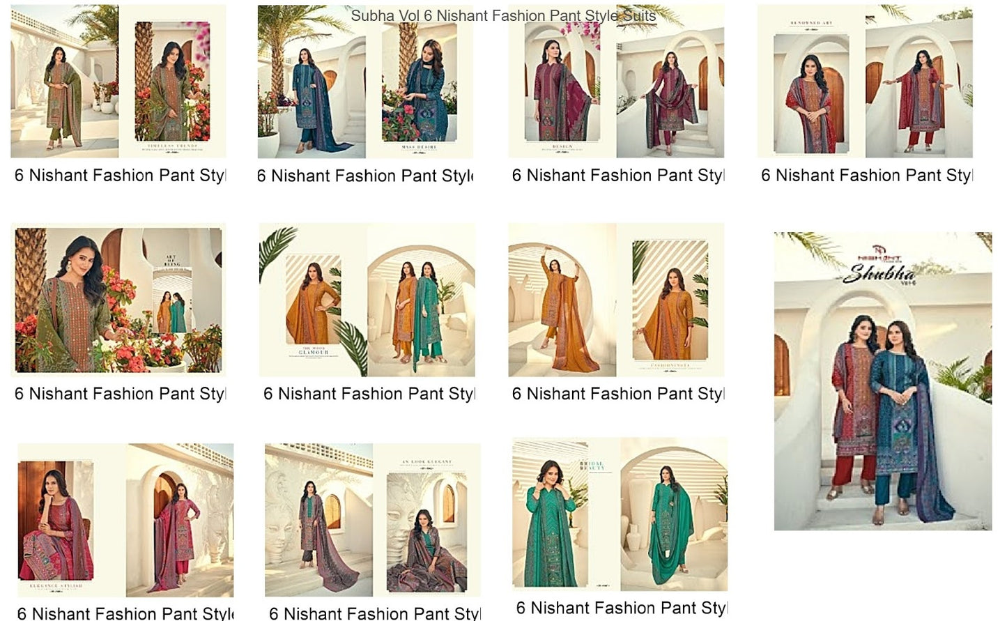 Subha Vol 6 Nishant Fashion Modal Silk Pant Style Suits Wholesale Price