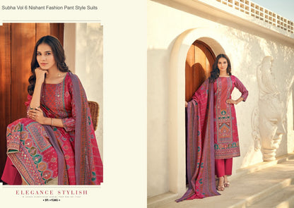 Subha Vol 6 Nishant Fashion Modal Silk Pant Style Suits Wholesale Price