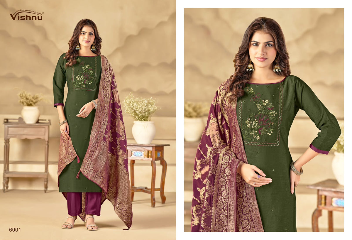 Subhiksha Vishnu Impex Simmer Pant Style Suits Manufacturer
