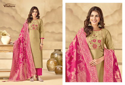 Subhiksha Vishnu Impex Simmer Pant Style Suits Manufacturer