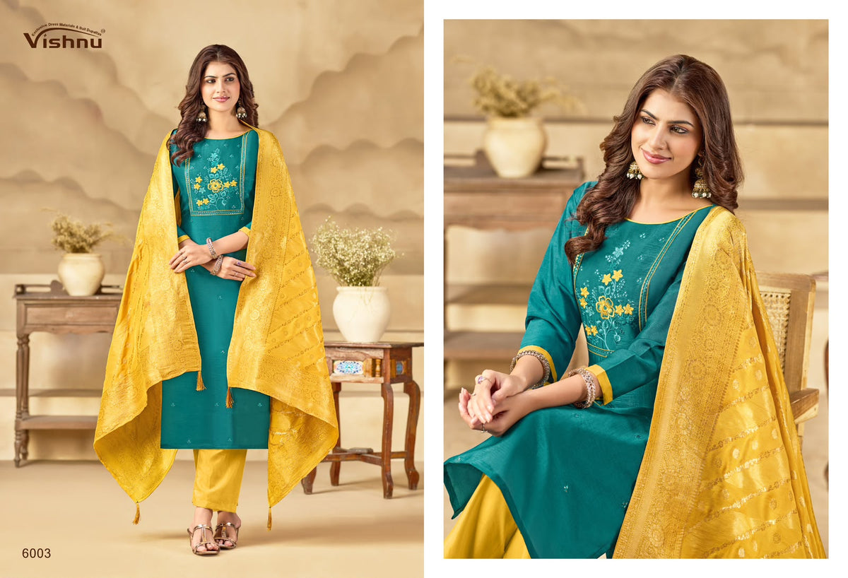 Subhiksha Vishnu Impex Simmer Pant Style Suits Manufacturer
